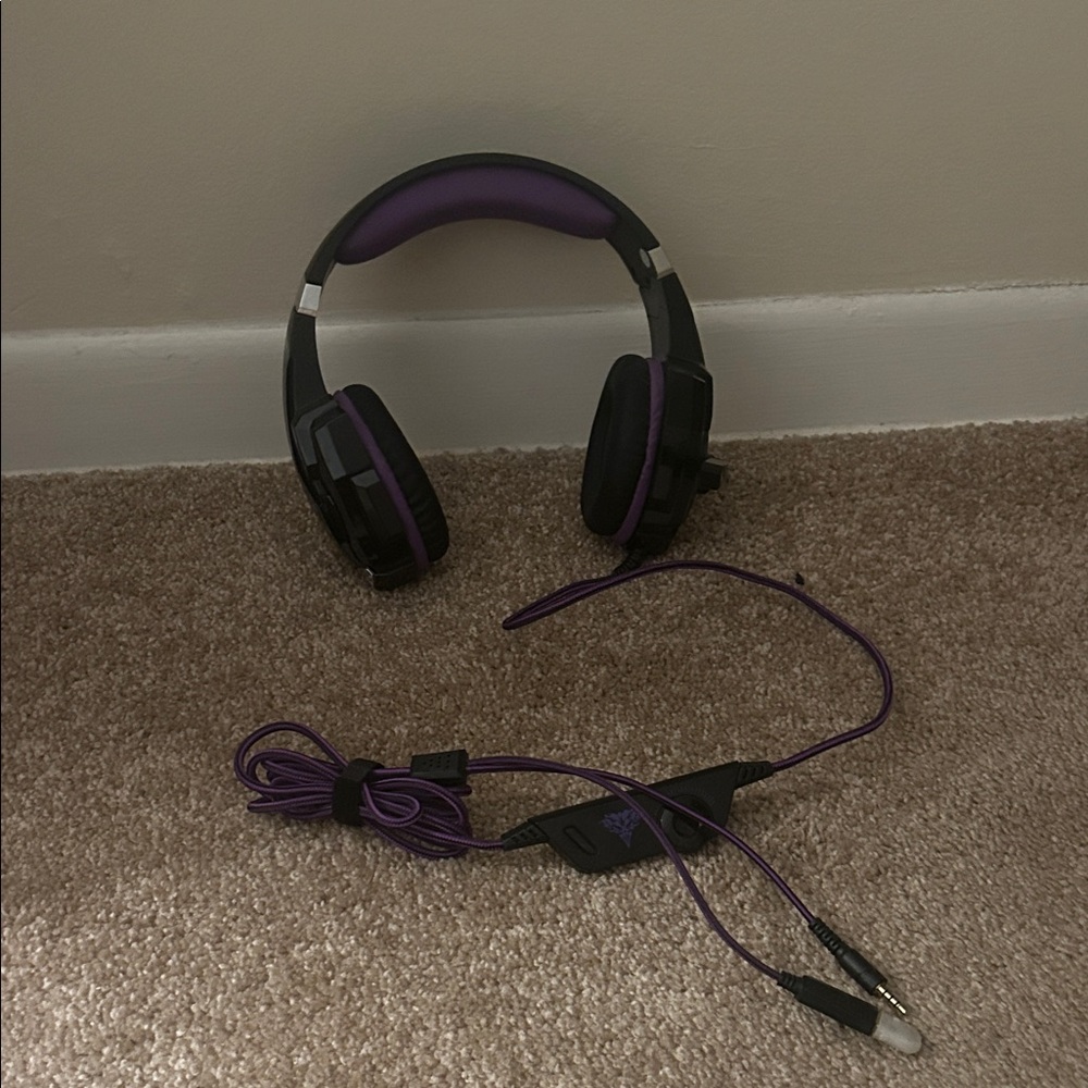 Purple and Black Gaming Headset